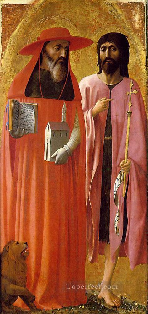 St Jerome and St John the Baptist Christian Quattrocento Renaissance Masaccio Oil Paintings